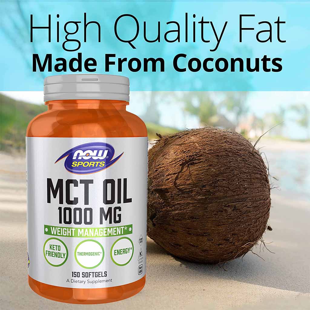 Now Sports MCT Oil 1000mg Softgel For Weight Management, Pack of 150's