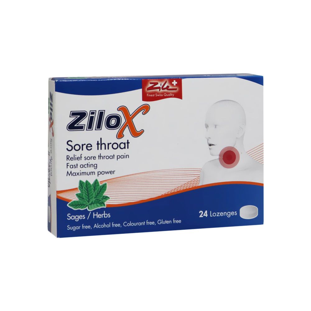 Zilox Sore Throat Lozenges 24's