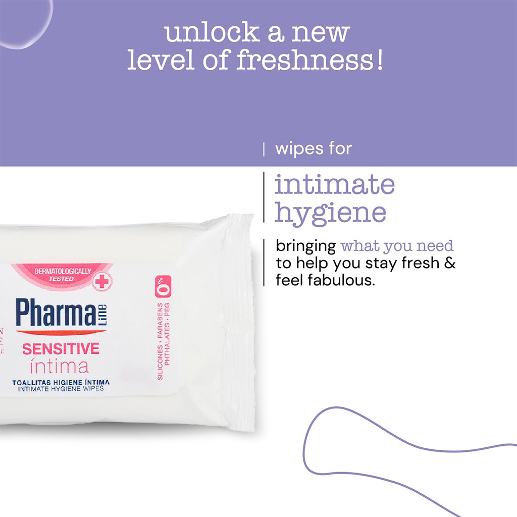 PharmaLine Sensitive Feminine Intimate Wipes 12's