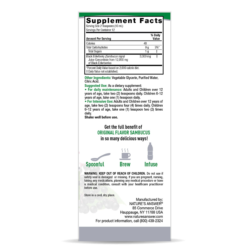 Nature's Answer Sambucus Original Syrup For Immunity 120ml
