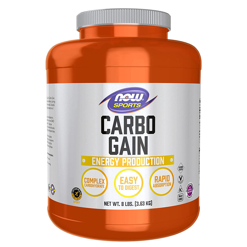 Now Sports Carbo Gain Unflavored Maltodextrin Powder For Energy Production 8lbs