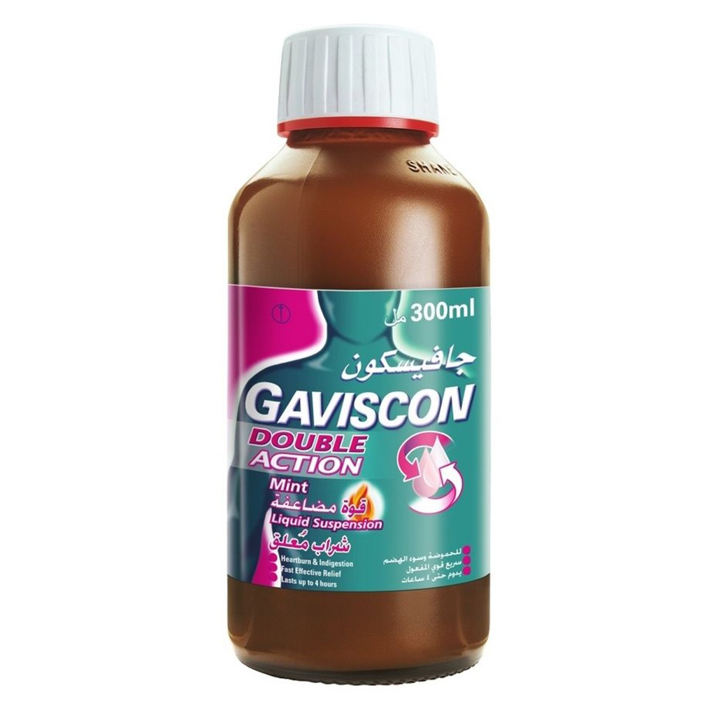 Gaviscon Double Action Liquid Suspension For Indigestion And Heartburn Mint Flavour 300ml