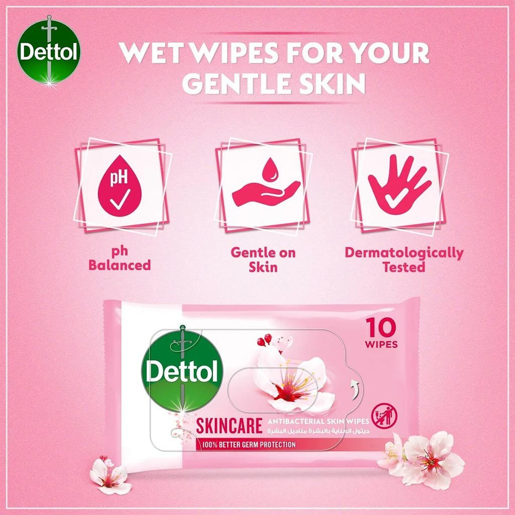 Dettol Skincare Anti-Bacterial Wipes 10's