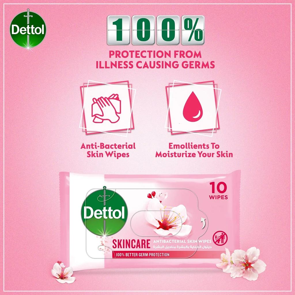 Dettol Skincare Anti-Bacterial Wipes 10's