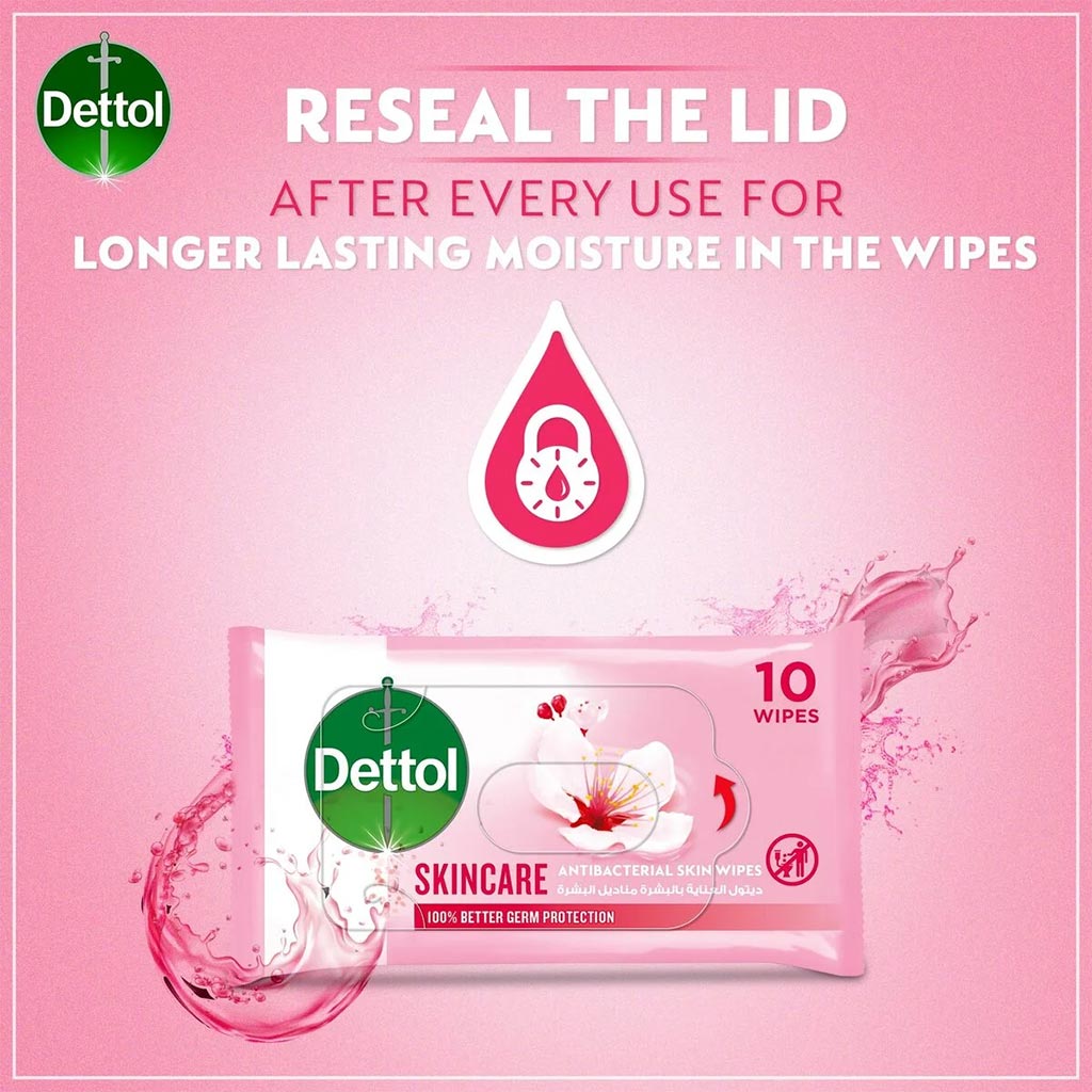 Dettol Skincare Anti-Bacterial Wipes 10's