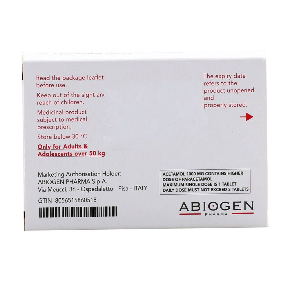 Acetamol 1000 mg Tablets 16's