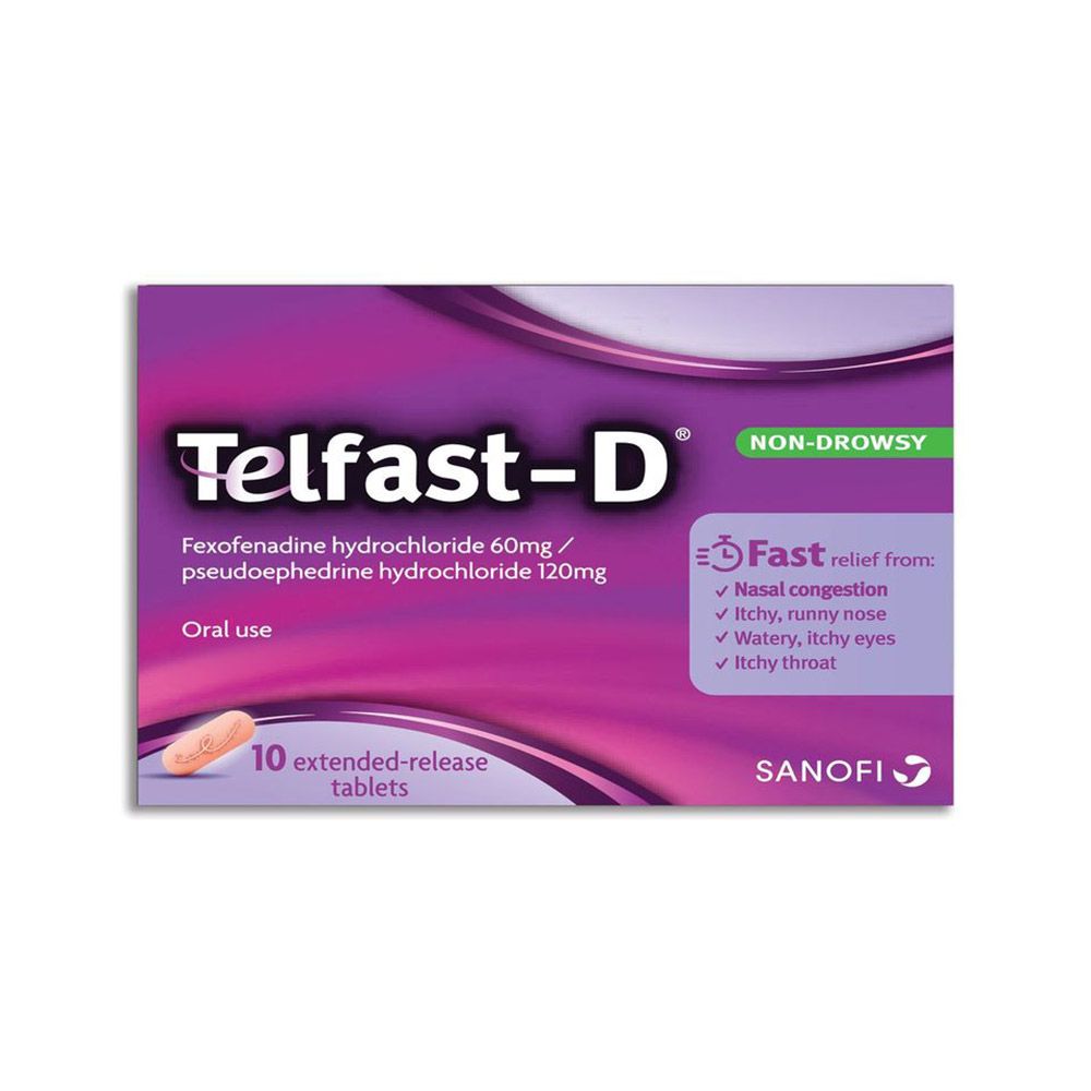 Telfast D 60 mg/120 mg Extended Release Tablet 10's