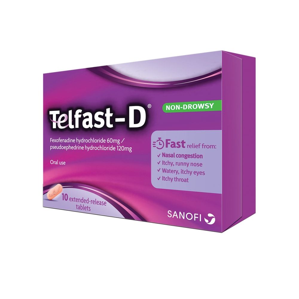 Telfast D 60 mg/120 mg Extended Release Tablet 10's