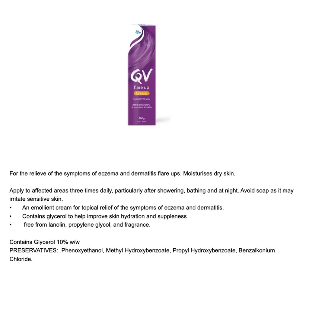 Ego QV Flare Up Cream For Eczema And Dermatitis Flare Up 100 g