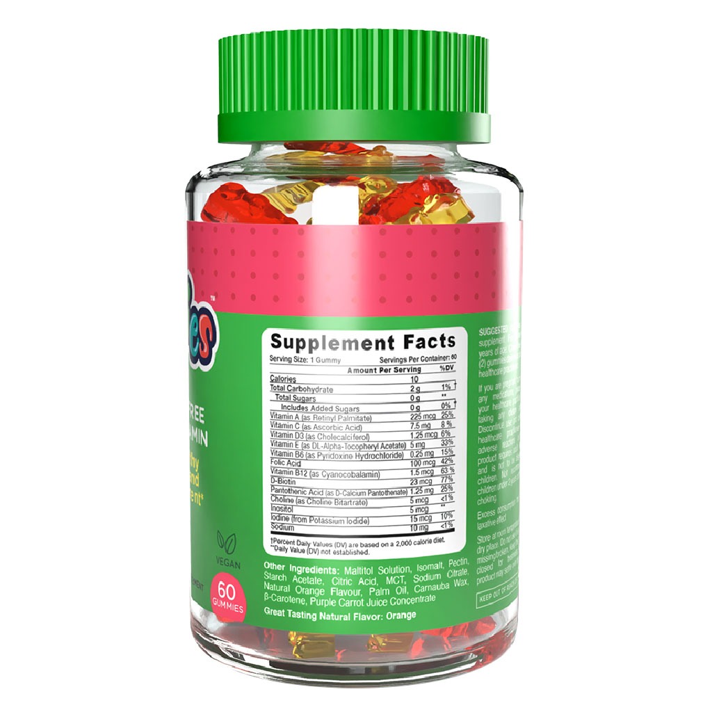 Dr. Gummies Kids Sugar Free Multivitamin Gummies For Healthy Growth and Development, Orange flavour, Pack of 60's