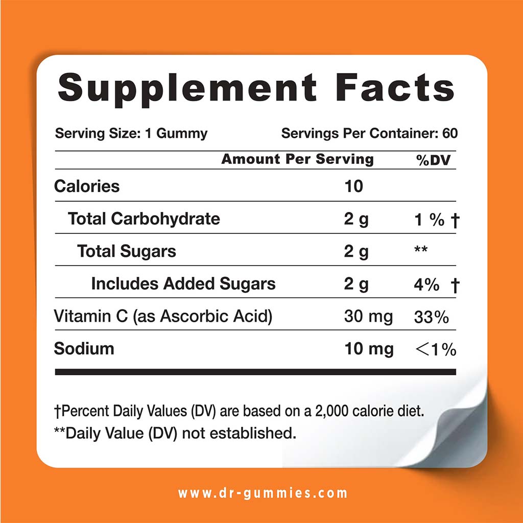 Dr. Gummies Vitamin C Immunity Booster Gummies For Kids, Pack of 60's