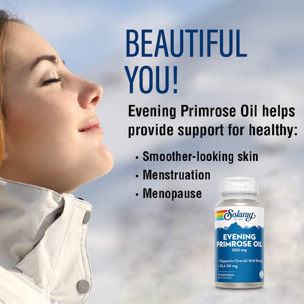 Solaray Evening Primrose Oil 500mg Softgels, Pack of 90's