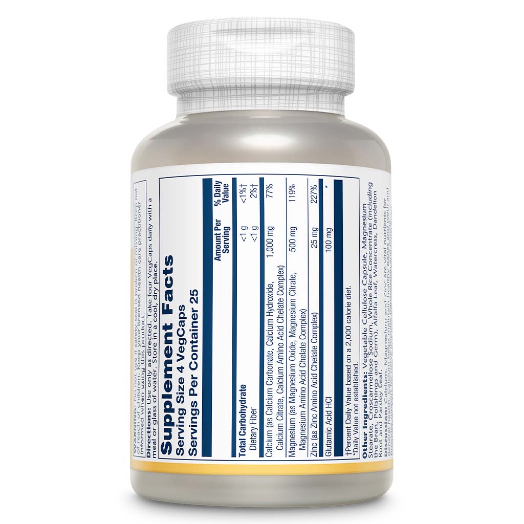Solaray Calcium Magnesium Zinc Veg Capsules 100's
