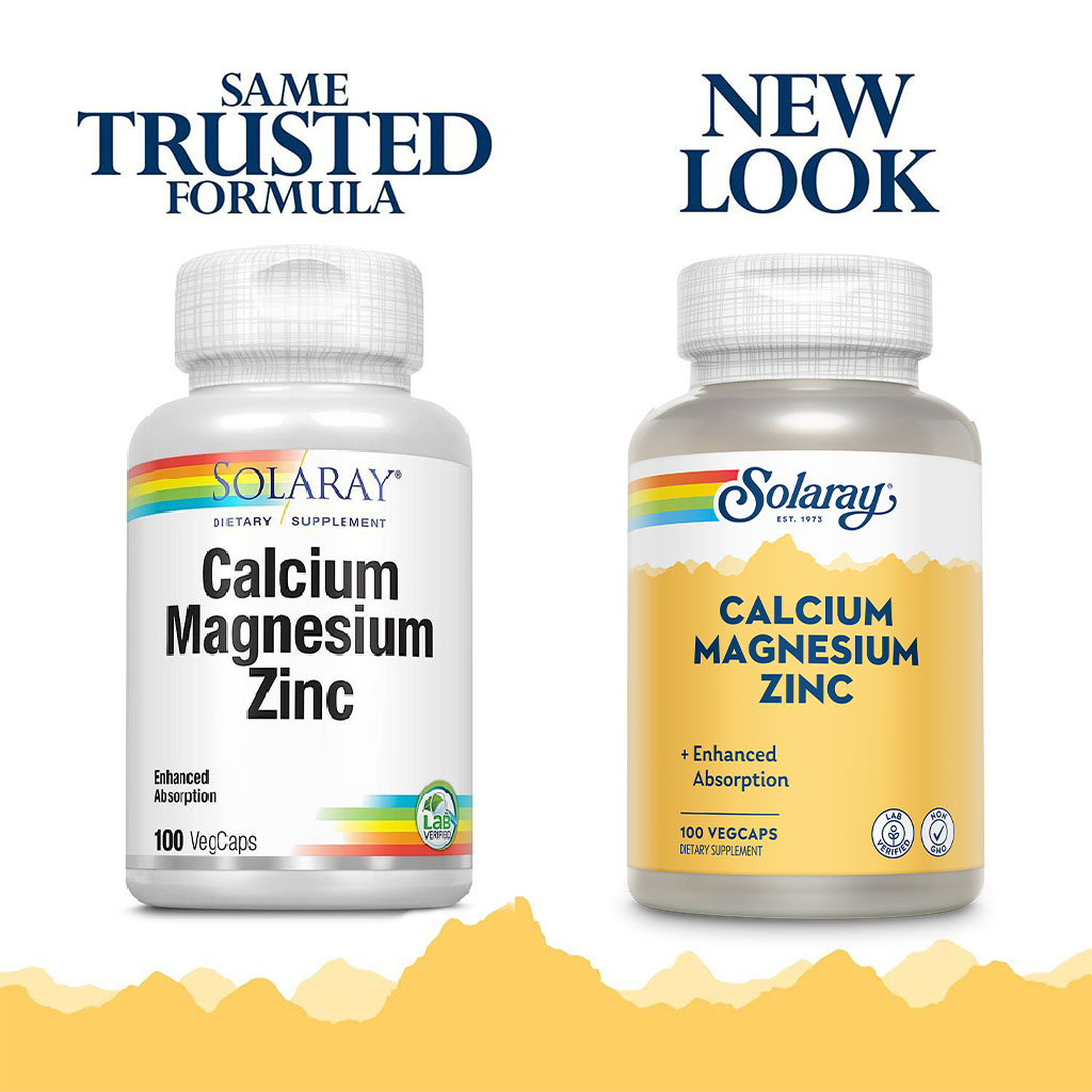 Solaray Calcium Magnesium Zinc Veg Capsules 100's