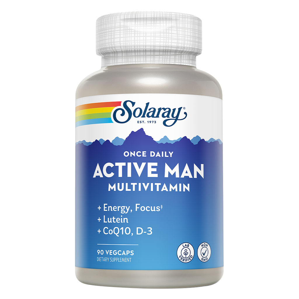Solaray Once Daily Active Man Multivitamin Supplement Capsules, Pack of 90's