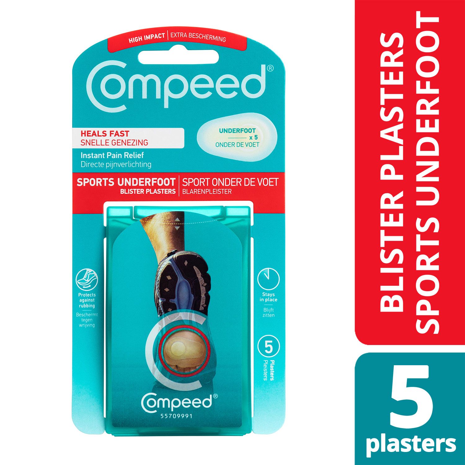 Compeed Hydrocolloid Blister Plasters Sports Underfoot 5's