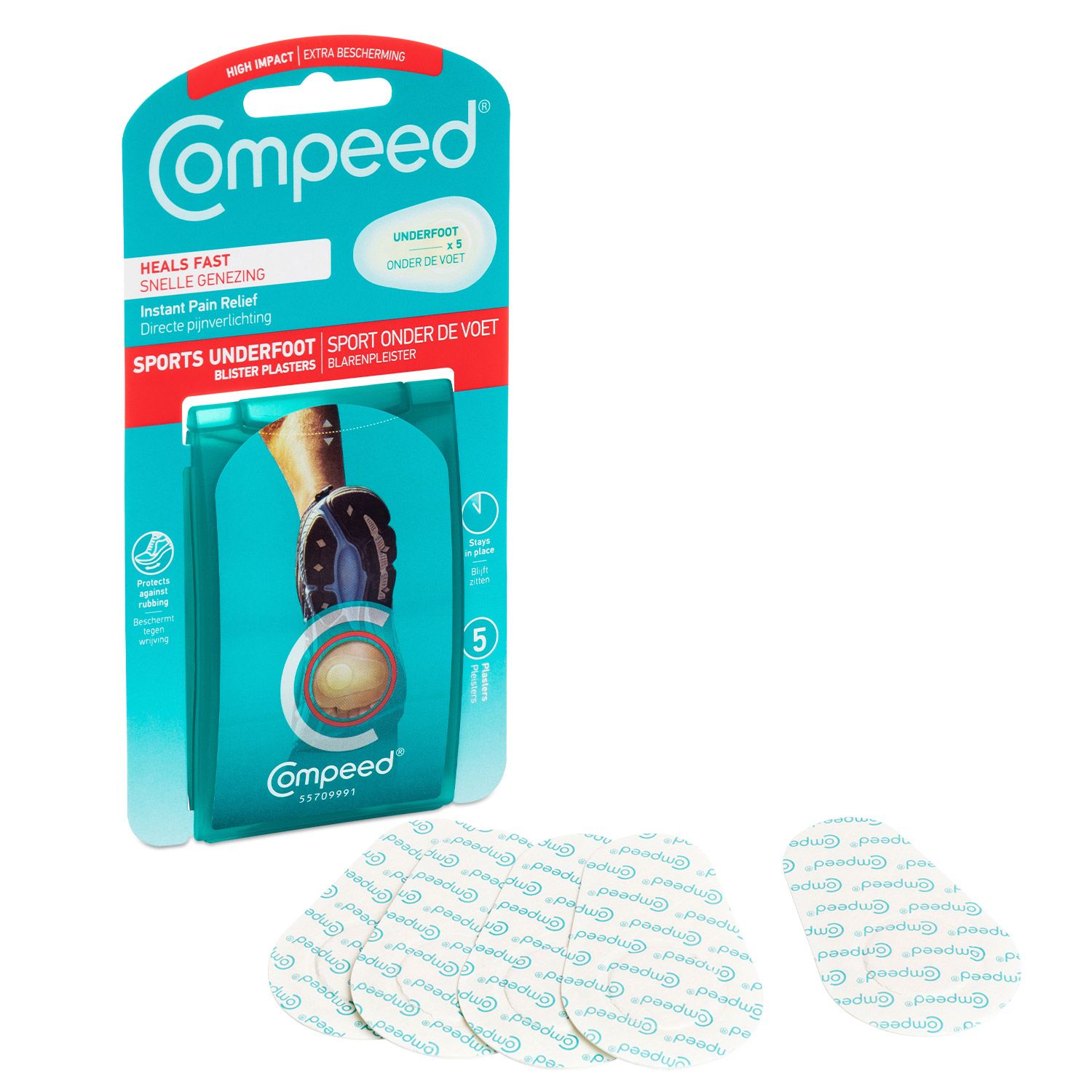 Compeed Hydrocolloid Blister Plasters Sports Underfoot 5's