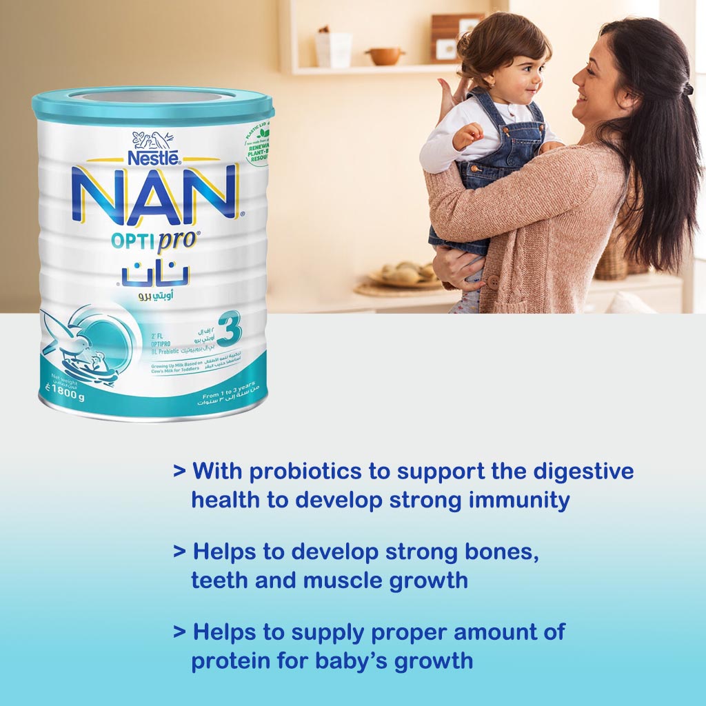 Nestle Nan Optipro 3 Toddlers Milk Formula 1-3 Years 1800g