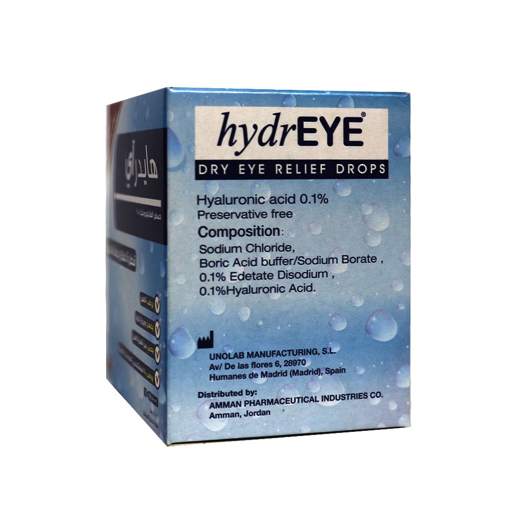 Hydreye 0.1% Dry Eye Relief Drops Single Dose Unit 0.4 mL 30's