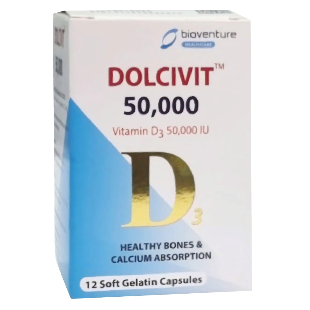 Dolcivit D3 50,000IU Soft Gelatin Capsules 12's