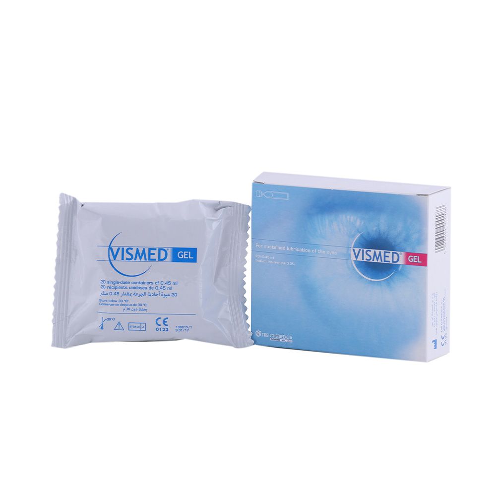 Vismed Gel 0.3% Lubricating Eye Drops Monodose 0.45 mL 20's