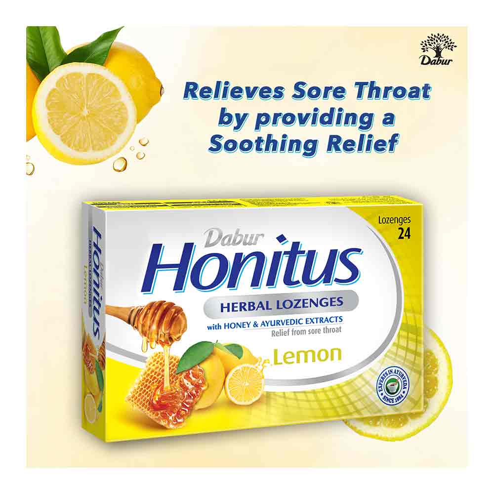 Dabur Honitus Herbal Lozenges Lemon 24's