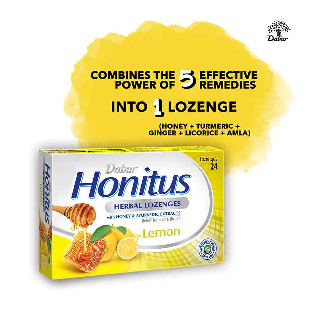 Dabur Honitus Herbal Lozenges Lemon 24's