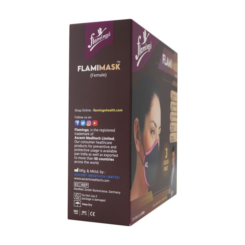 Flamingo FlamiMask Reusable & Washable Face Mask Female 3's