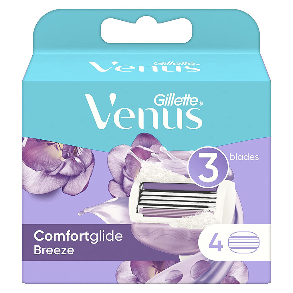 Gillette Venus Comfortglide Breeze Women's Razor Blade Refills, Pack of 4's