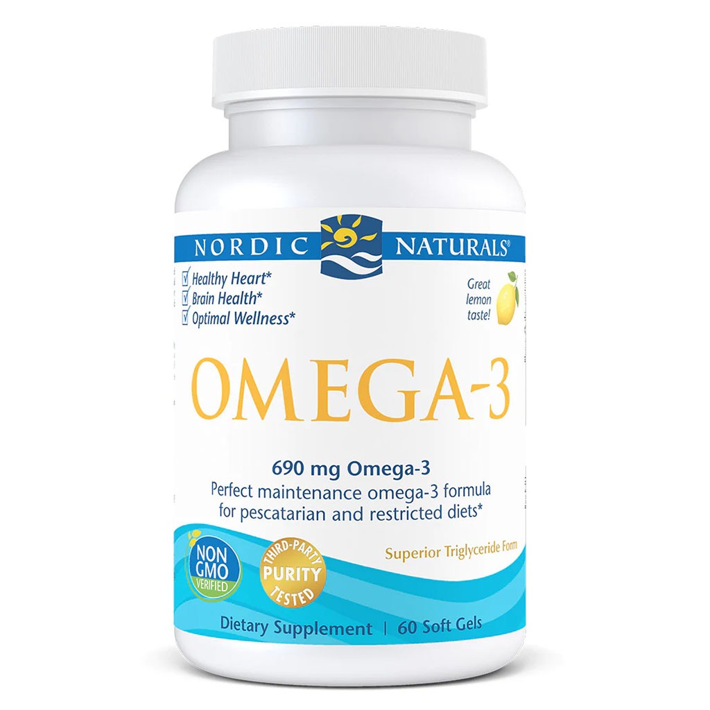 Nordic Naturals Omega 3 690mg Per Serving Fish Oil Supplement Softgels, Pack of 60's