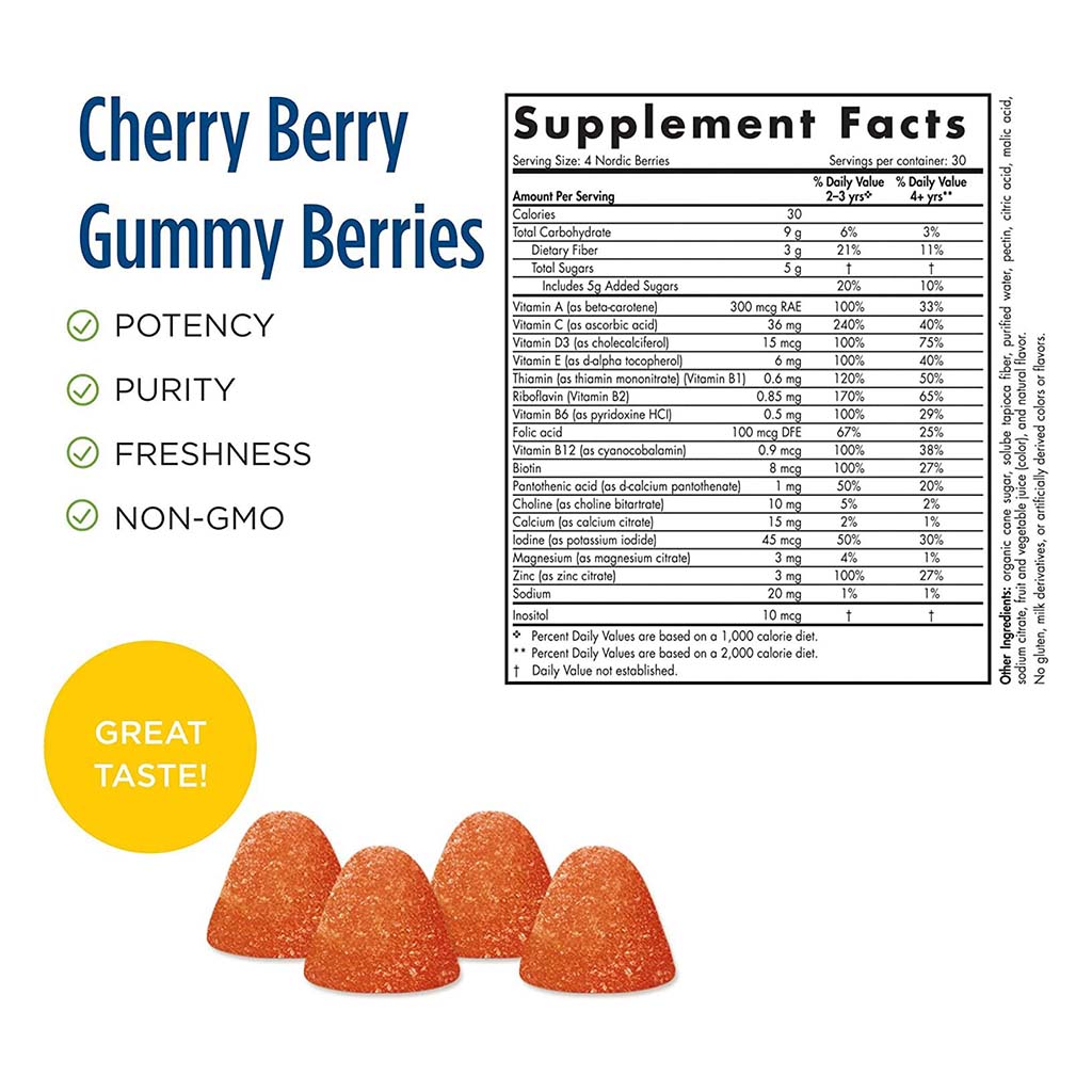 Nordic Naturals Kids and Adults Nordic Berries Multivitamins Gummies 120's