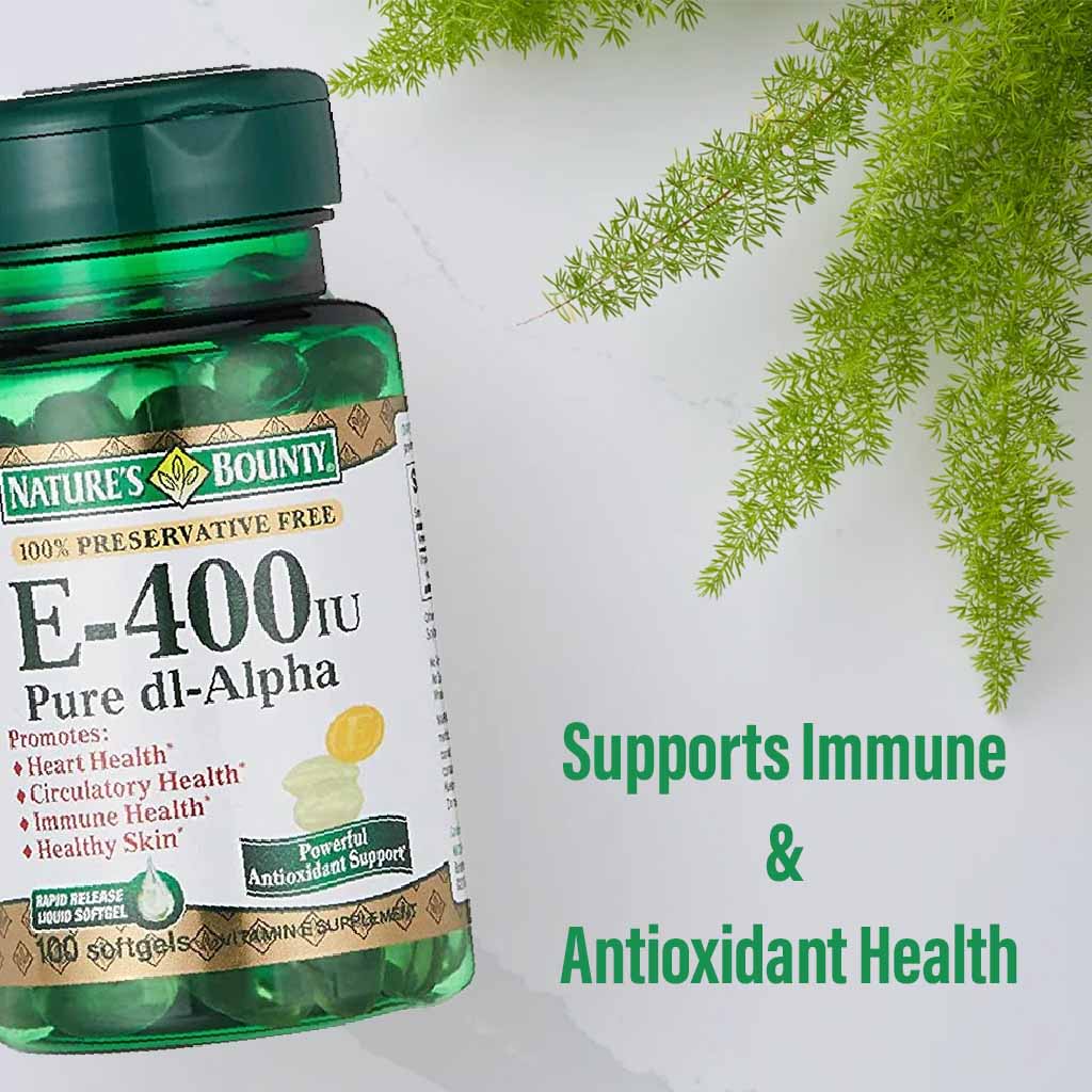 Nature's Bounty E-400IU Pure dl-Alpha Softgels 100's