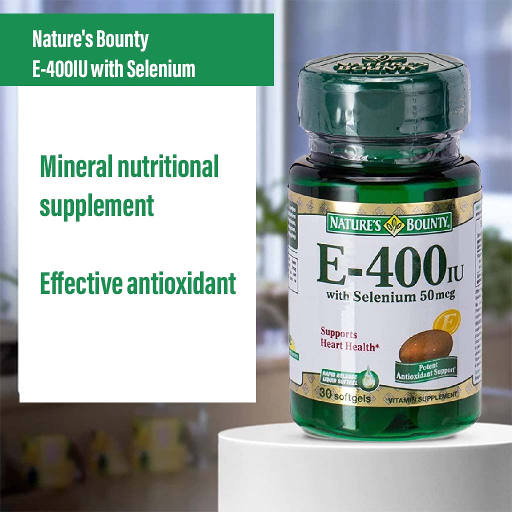 Nature's Bounty E-400IU with Selenium 50 mcg Softgels 30's
