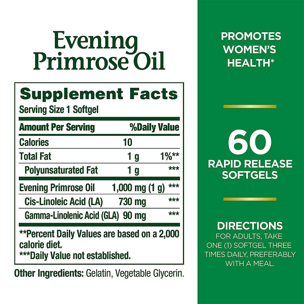 Nature's Bounty Evening Primrose Oil 1000 mg Softgels 60's