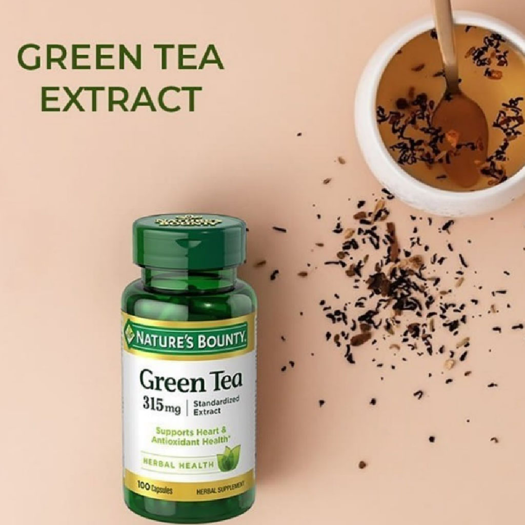 Nature's Bounty Green Tea Extract 315mg Capsules For Antioxidant Support, Pack of 100's