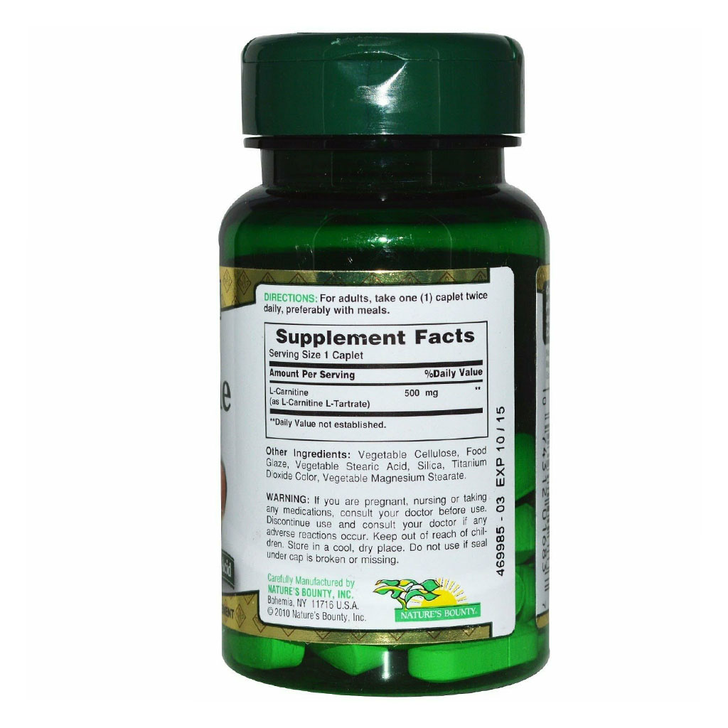 Nature's Bounty L-Carnitine 500 mg Caplets 30's