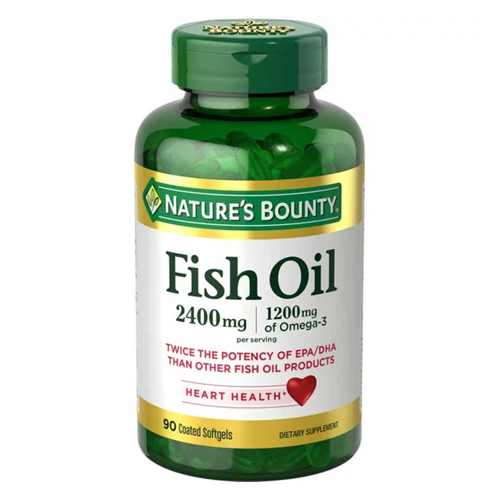 Nature's Bounty 2400mg Fish Oil Supplement Softgels, Pack of 90's