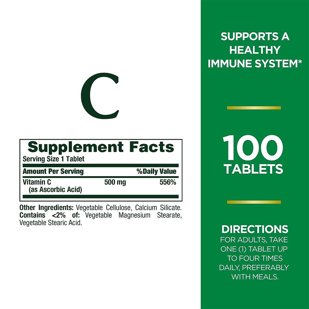 Nature's Bounty Vitamin C 500 mg Tablets 100's