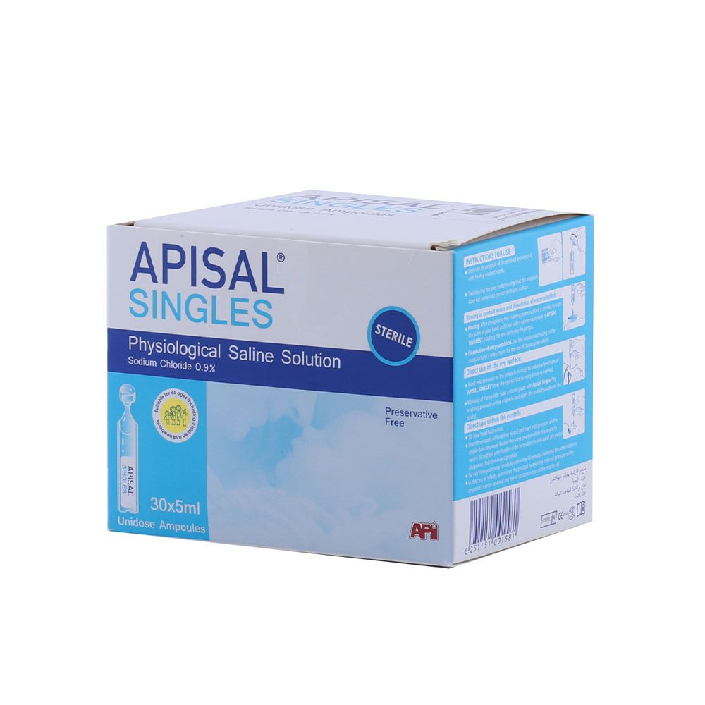 Apisal Singles Sterile Physiological Saline Solution 5 mL 30's