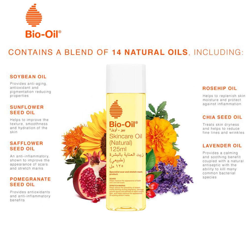 Bio-Oil Natural Skincare Oil For Scars & Stretch Marks 125ml
