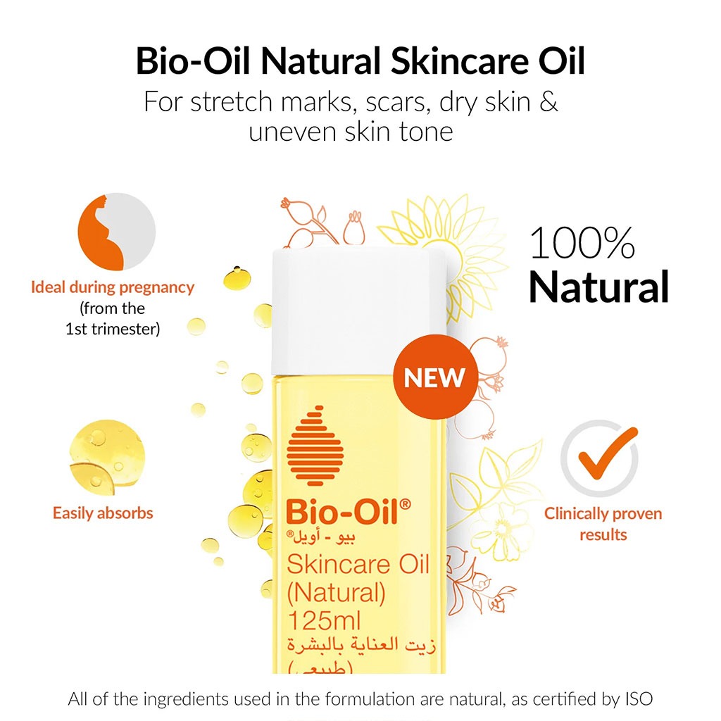 Bio-Oil Natural Skincare Oil For Scars & Stretch Marks 125ml