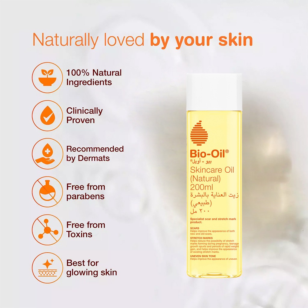 Bio-Oil Natural Skincare Oil For Scars & Stretch Marks 200ml