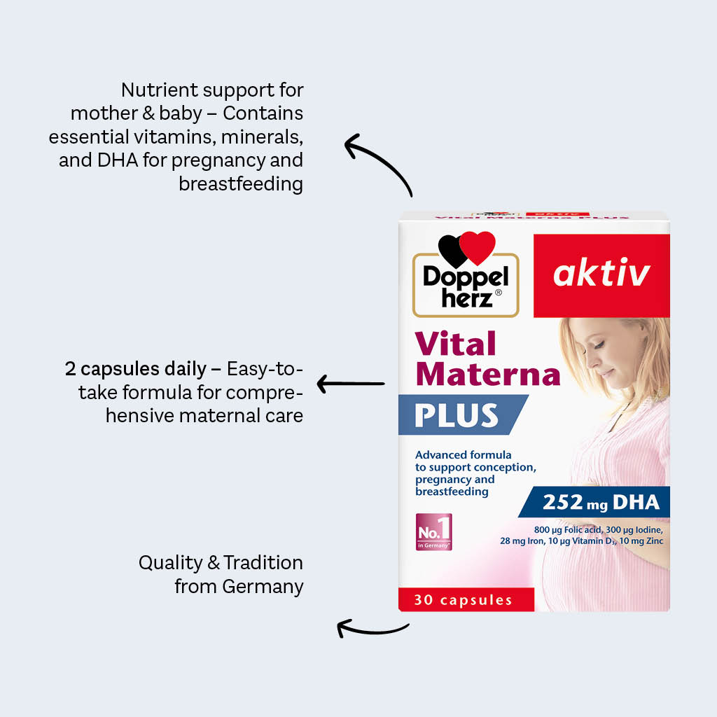 Doppelherz aktiv Vital Materna Plus Capsules For Conception, Pregnancy & Breastfeeding Support, Pack of 30's