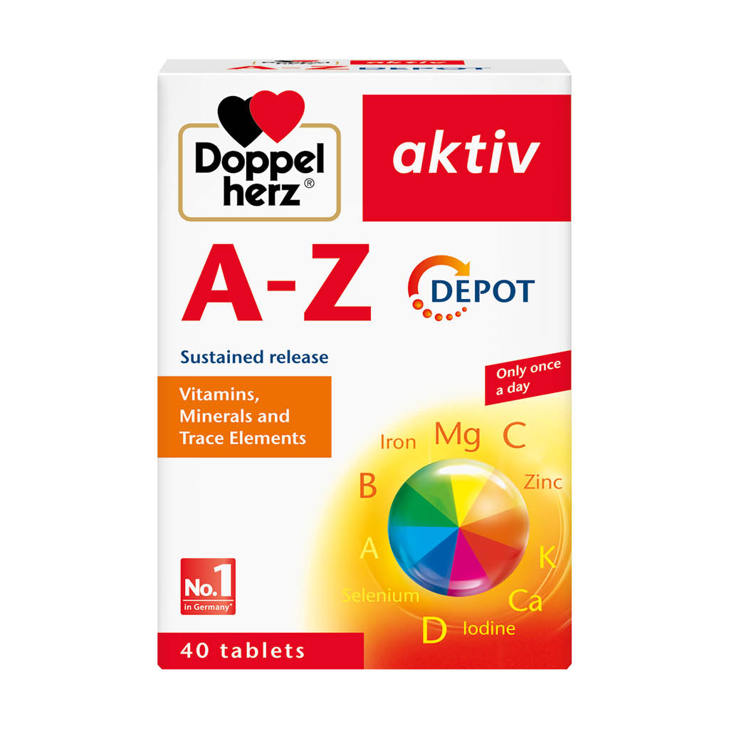 Doppelherz aktiv A-Z Adult Multivitamins & Minerals Depot Supplement Tablets, Pack of 40's