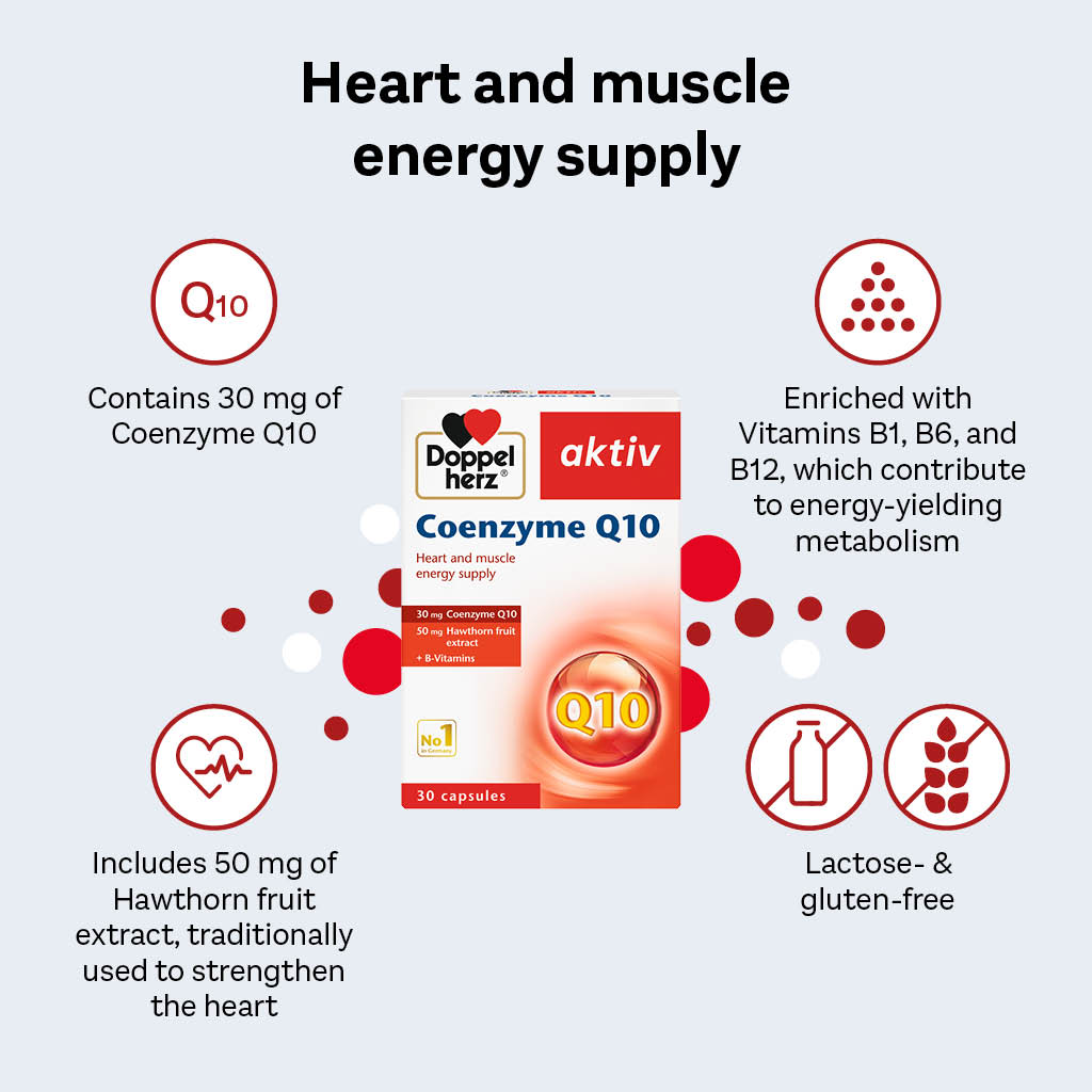 Doppelherz aktiv Coenzyme Q10 Capsules For Healthy Heart, Muscle & Energy Support, Pack of 30's