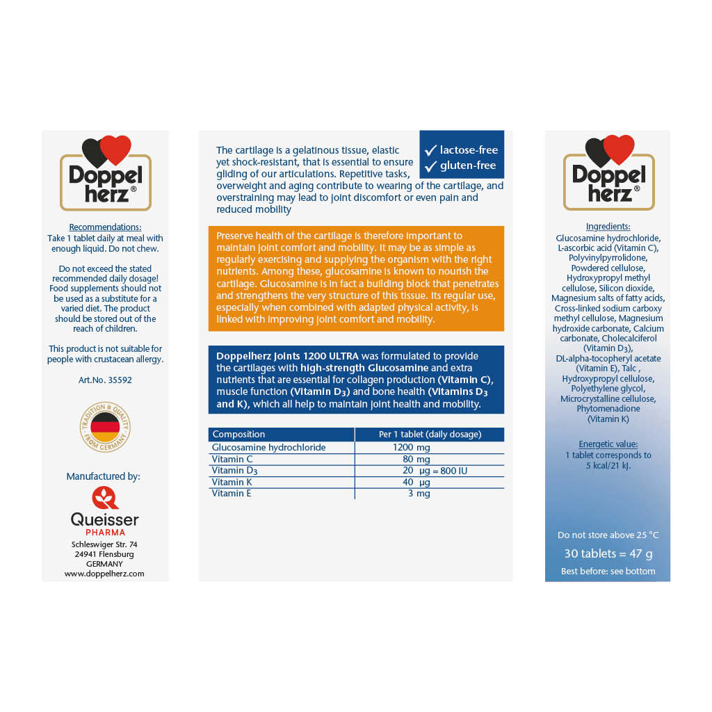 Doppelherz aktiv Joints 1200 Ultra Tablets For Cartilage Health & Joint Mobility, Pack of 30's