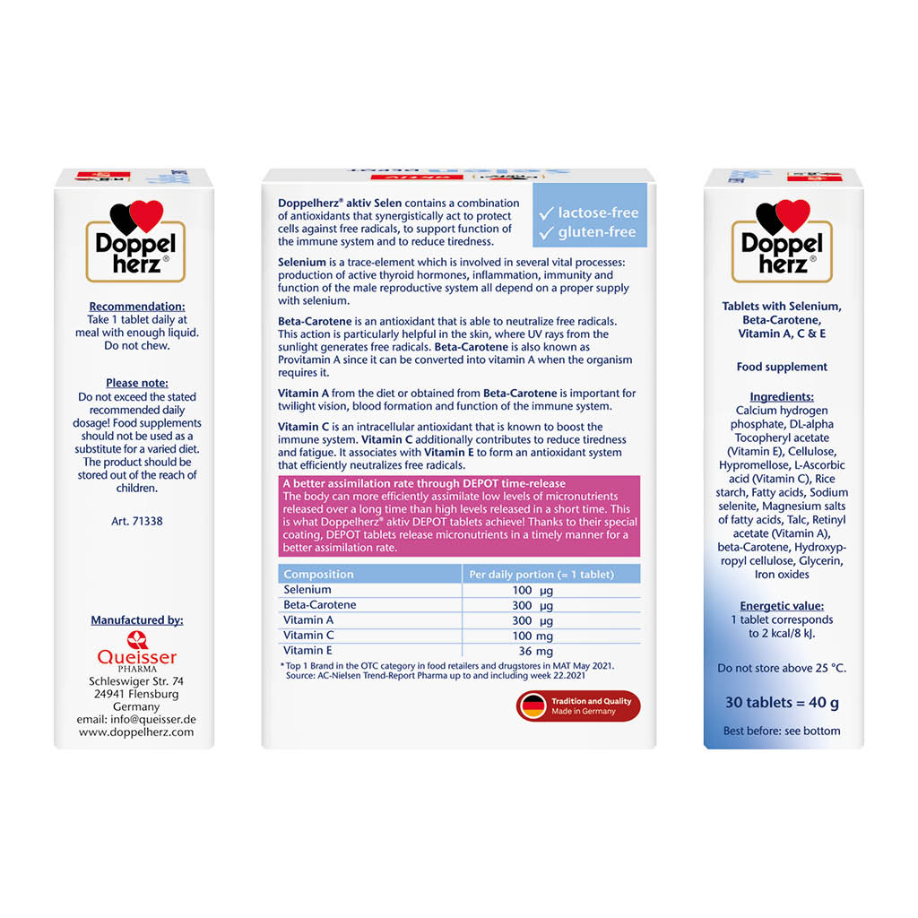 Doppelherz aktiv Selen Depot Selenium Tablets For Antioxidant & Immunity Support, Pack of 30's