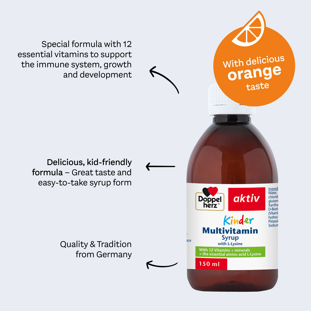 Doppelherz aktiv Kinder Multivitamin Syrup With L-Lysine 150ml
