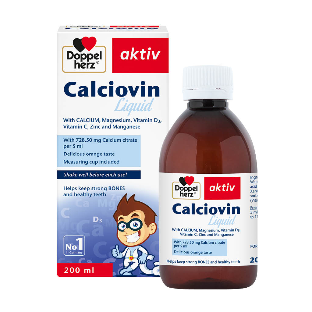 Doppelherz aktiv Calciovin Liquid For Children's Healthy Bones & Teeth 200ml