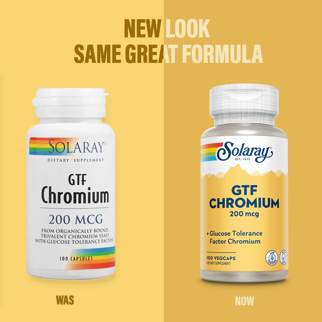 Solaray GTF Chromium 200 mcg Veg Capsules 100's
